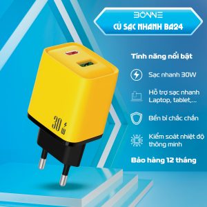 Củ sạc nhanh Bonne 30W BA24